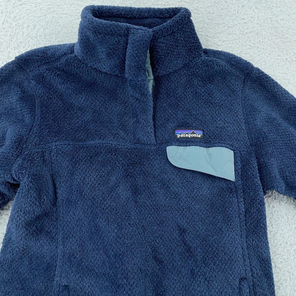 Patagonia Fleece Snap-T Pullover Womens Small Navy Blue Re-Tool Polartec Thermal